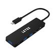 ADAPTADOR LETOS LE-HBA05 USB C HUB 3 PUERTOS USB TIPO A 3.0 + MICROSD + SD