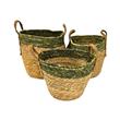 CESTO LANDON DE SEAGRASS SET X 3 CRUDO Y VERDE LOURA