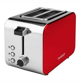 TOSTADORA ELECTRICA PEABODY PE-T8127R 800W 7 NIVELES DE TOSTADO 2 RANURAS ROJA