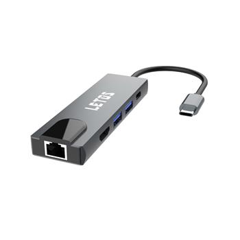ADAPTADOR LETOS LE-HB005 USB C HUB A USB 2.0 + C-PD + HDMI + RJ45